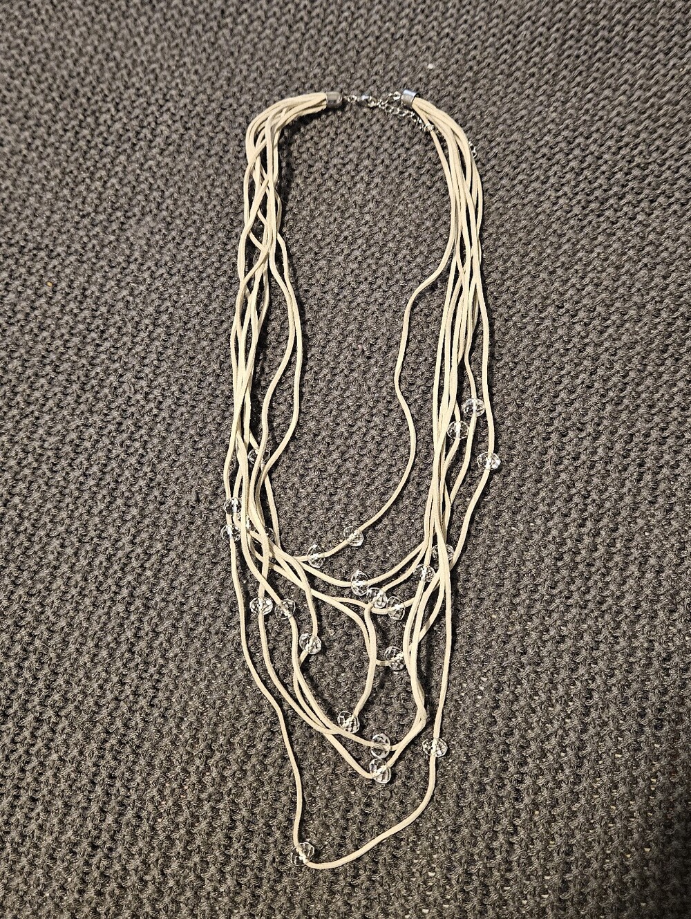 Multi-strand Mixed Material Necklace